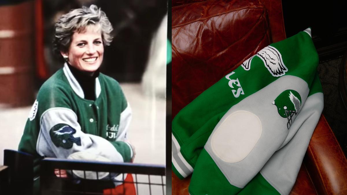 princess diana in eagles jacket