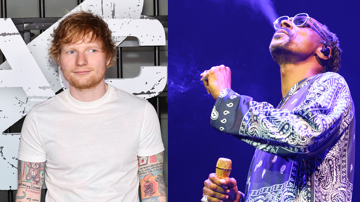 ed sheeran and snoop are pictured