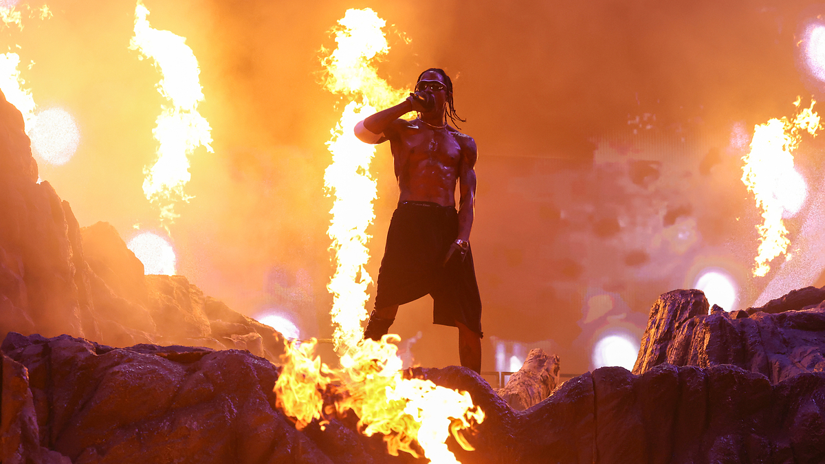 travis scott is seen on stage
