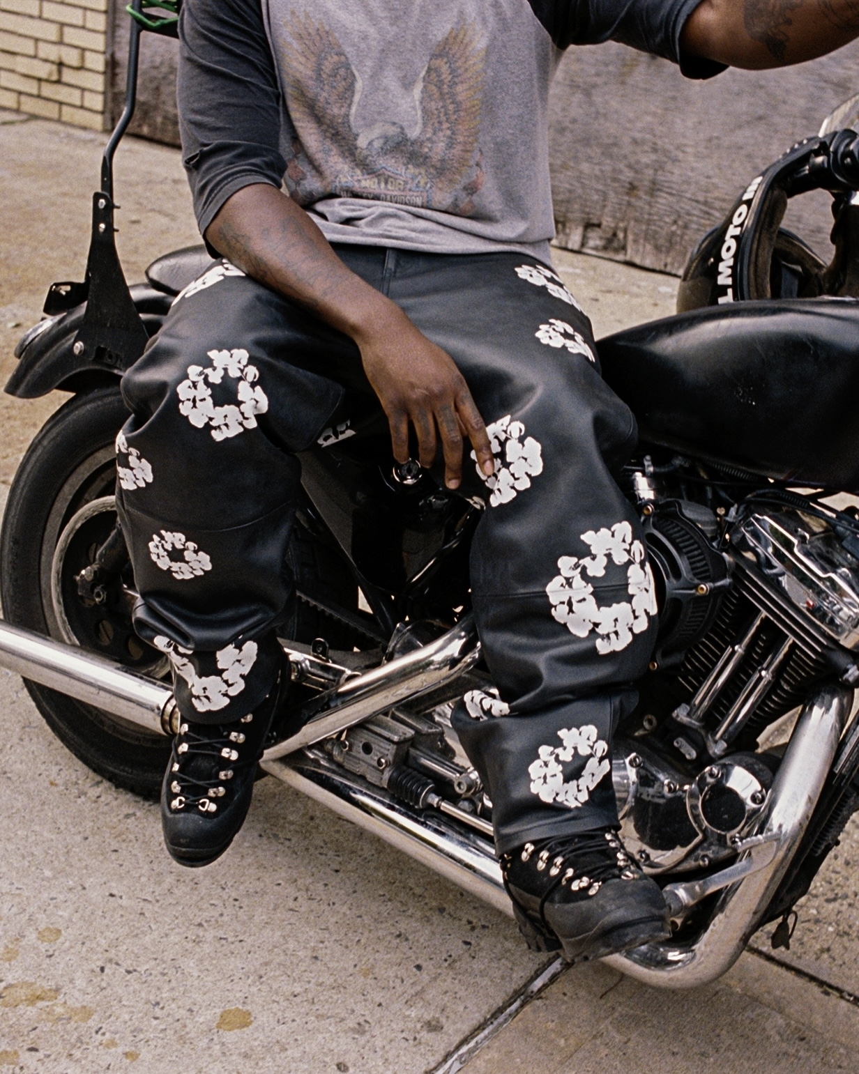 DenimTears レザーパファージャケット XSサイズ ブラック 希少 シンプル☆【Denim Tears】レザー パファージャケット (Denim Tears