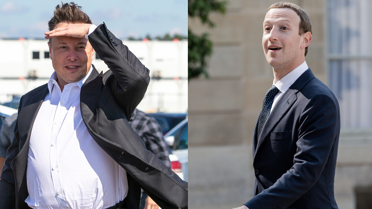 elon musk and mark zuckerberg are pictured outdoors