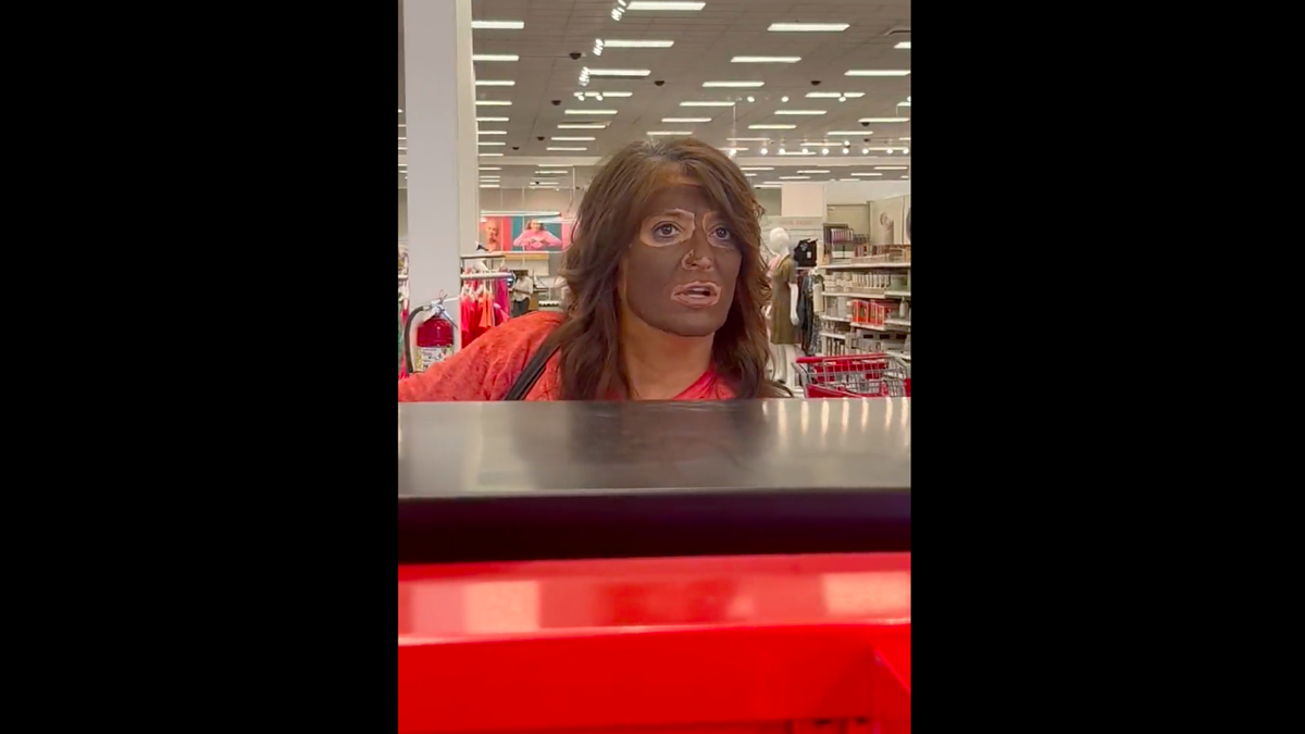 woman in blackface in target