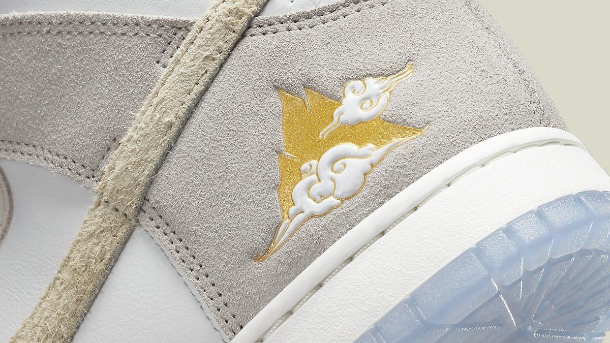 Nike Dunk High Gold Mountain Release Date FD0776-100 Heel Detail