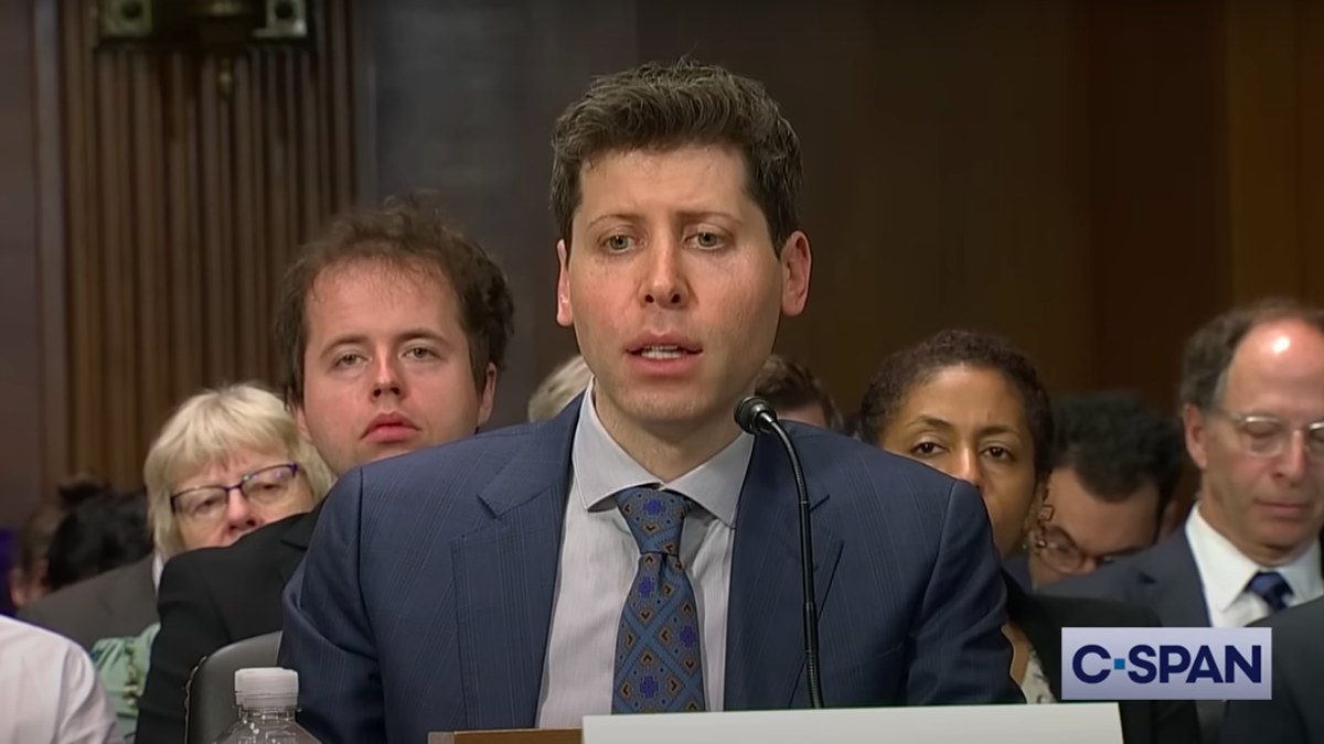 openAI CEO is pictured in hearing