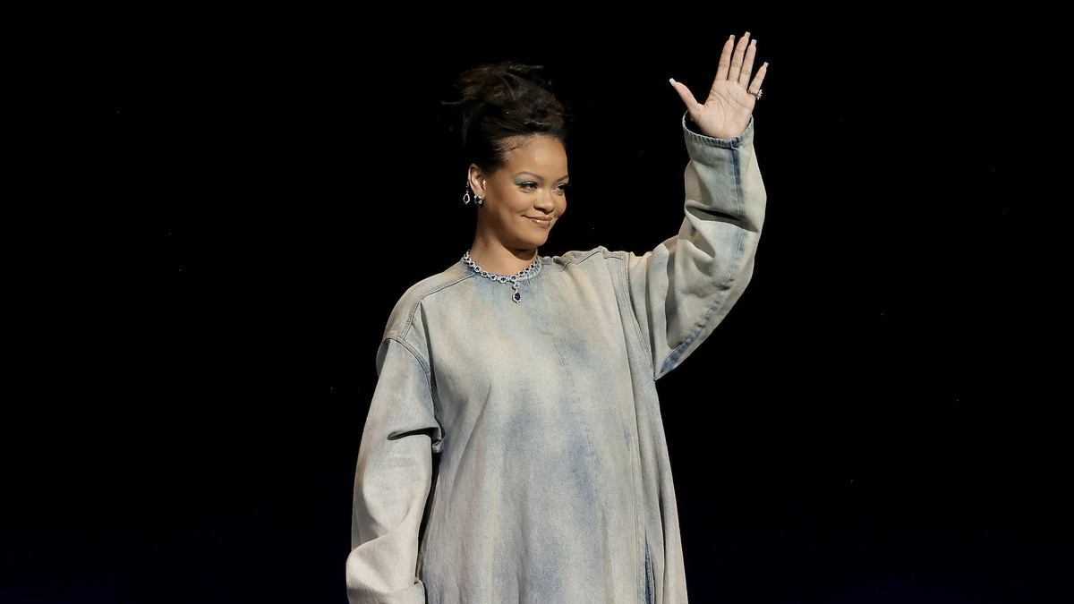 Rihanna speaking at CinemaCon in 2023