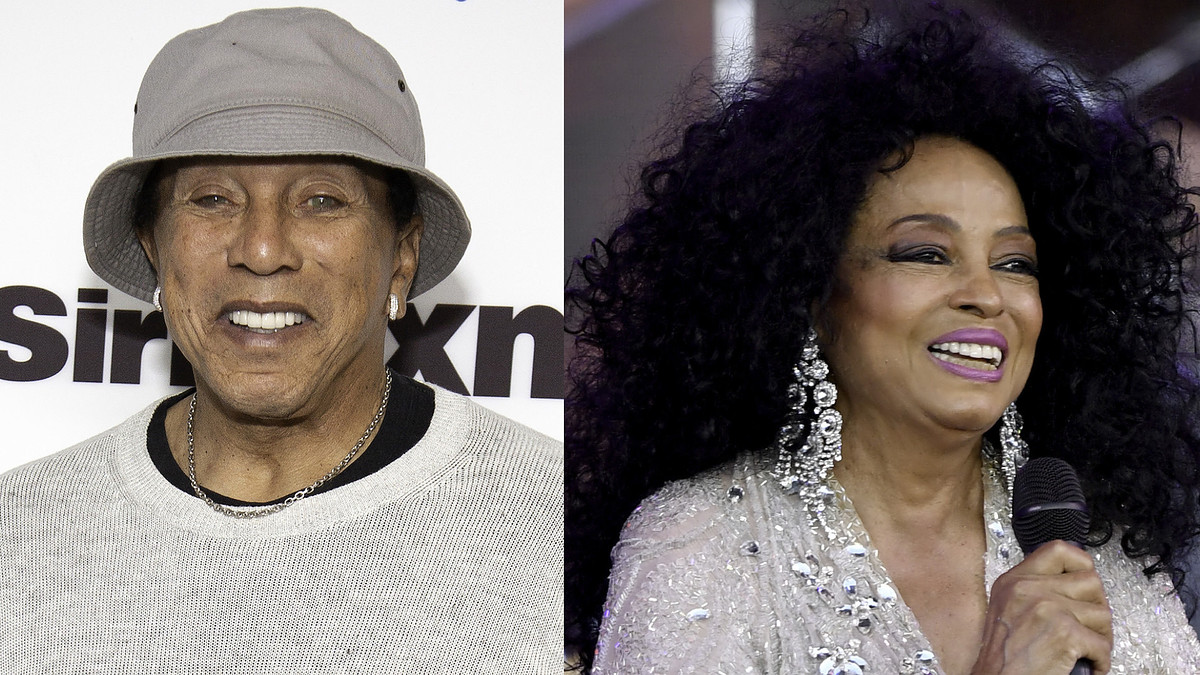 Split image of Smokey Robinson and Diana Ross
