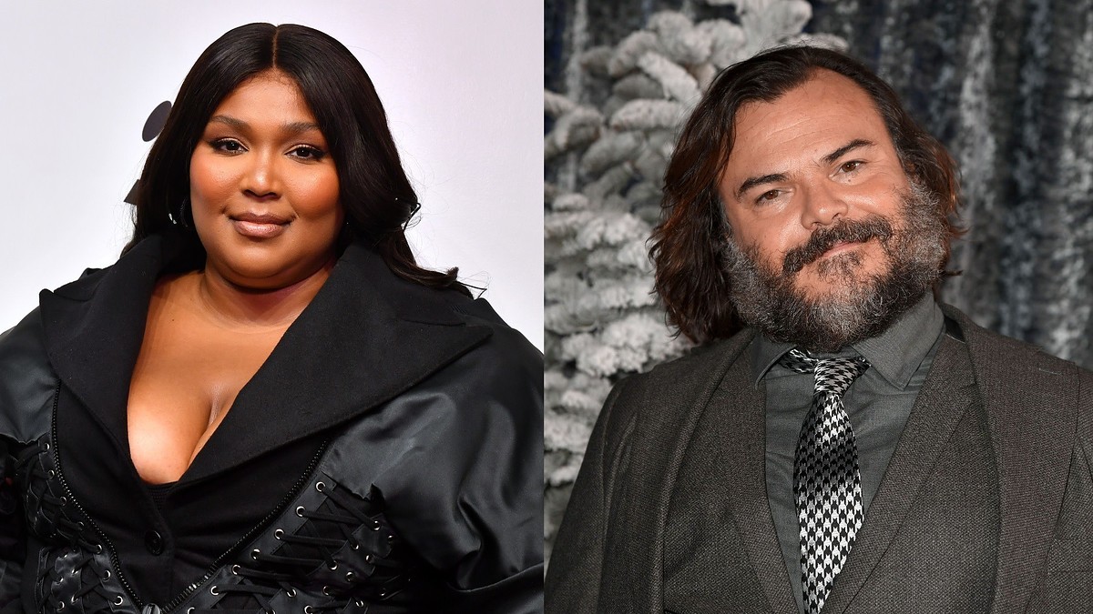 Merged photo of Lizzo and Jack Black.
