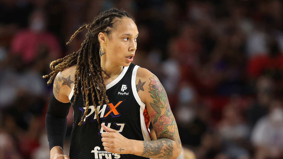 Brittney Griner #42 of the Phoenix Mercury during Game Three of the 2021 WNBA semifinals