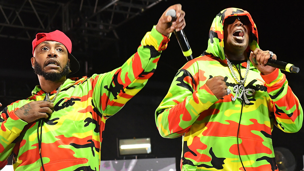 Mystikal and Master P perform onstage during the No Limit Reunion Tour