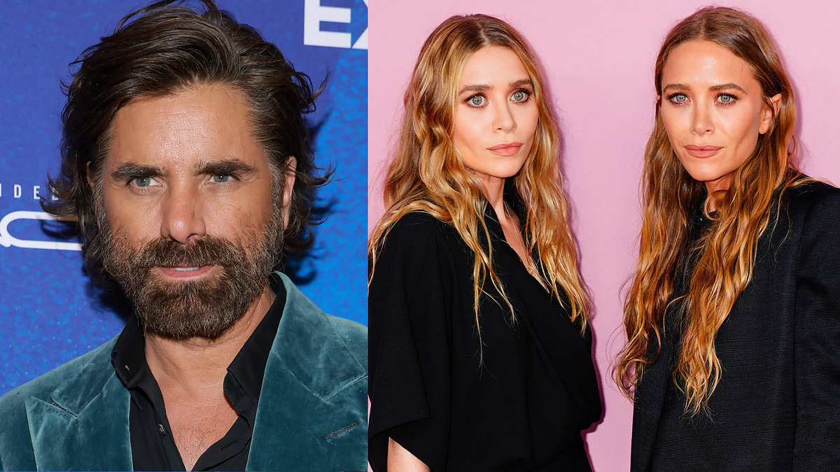 Split image of John Stamos and Olsen twins