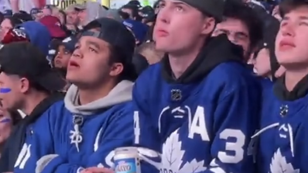 Leafs fan dipping licorice in mayonnaise