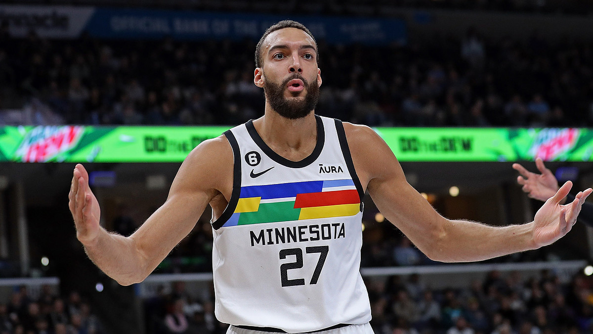 Rudy Gobert #27 of the Minnesota Timberwolves during a game against the Memphis Grizzlies