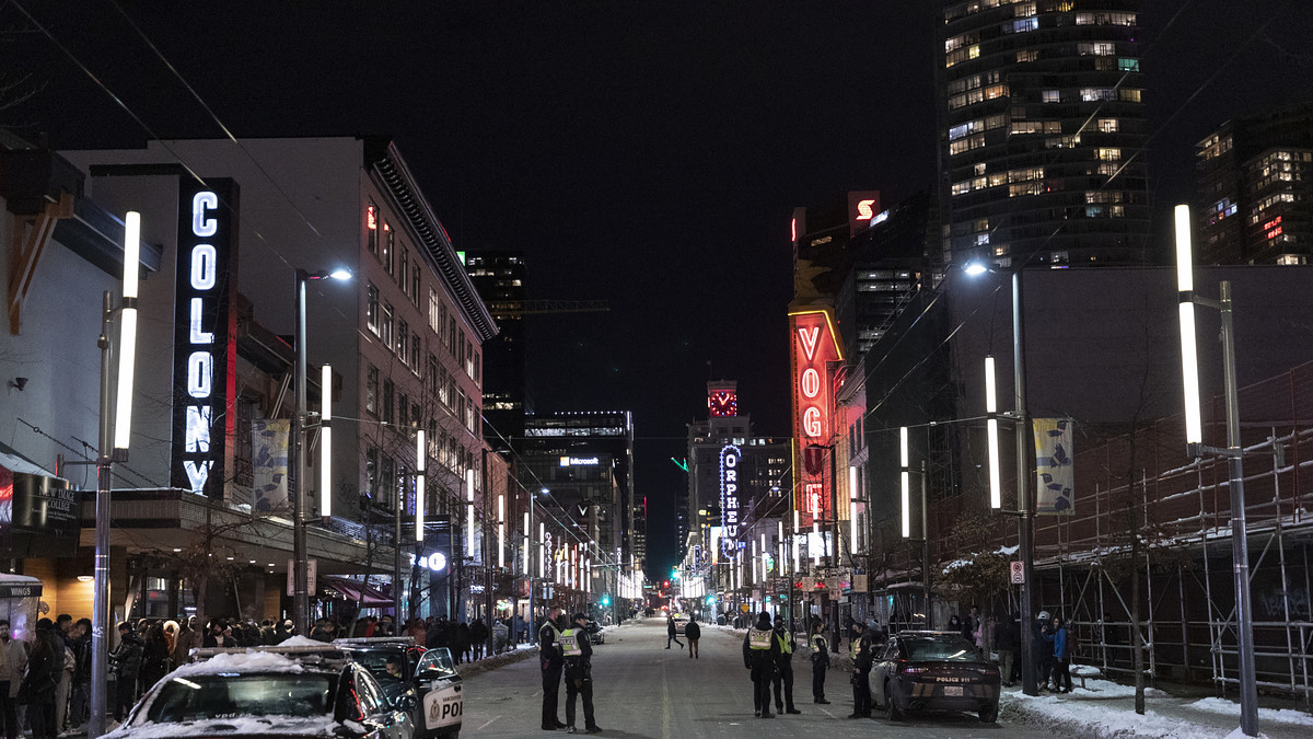 police on the street in vancouver