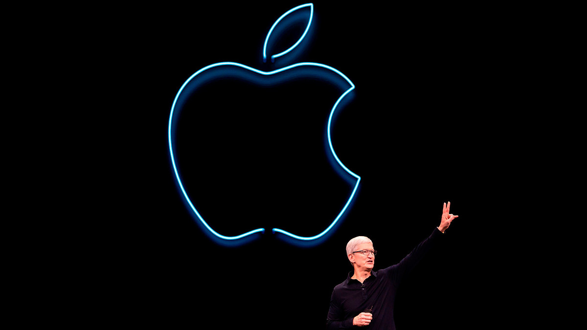 Apple CEO Tim Cook presents the keynote address during Apple's Worldwide Developer Conference