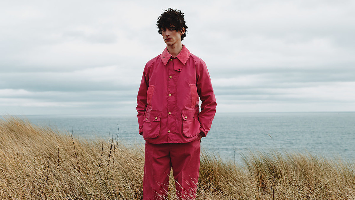 palm angels barbour bedale wax jacket lead