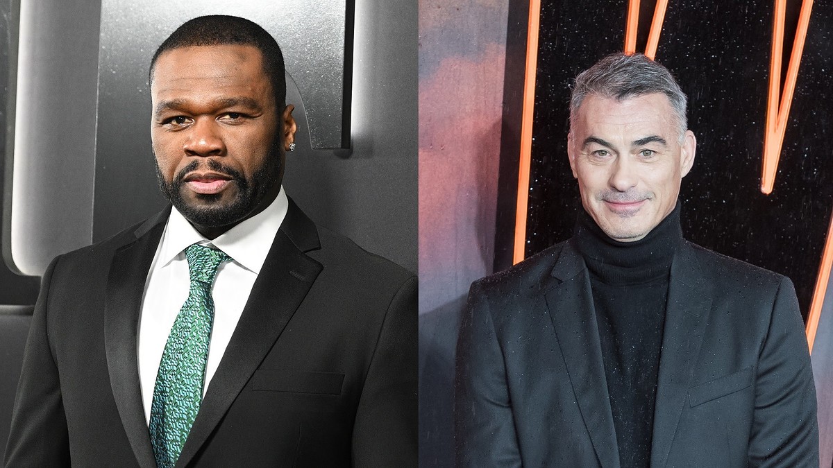 Curtis "50 Cent" Jackson and Chad Stahelski at their respective premieres.