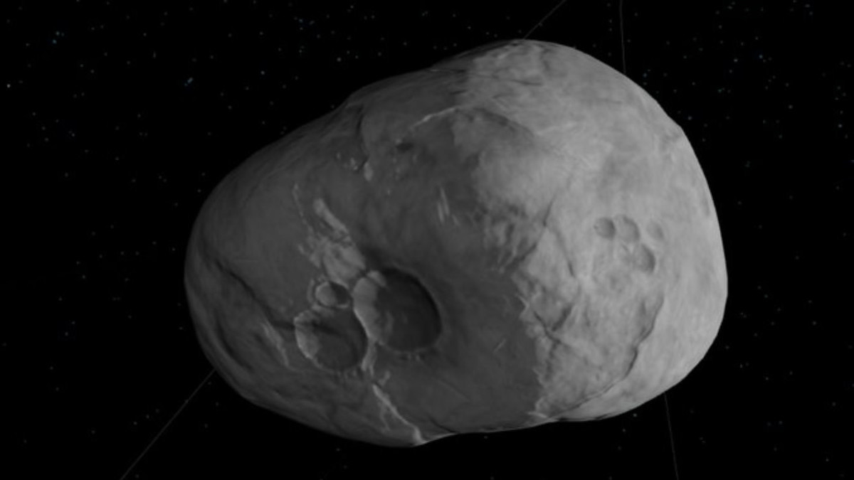 NASA depiction of asteroid set for 2046 action