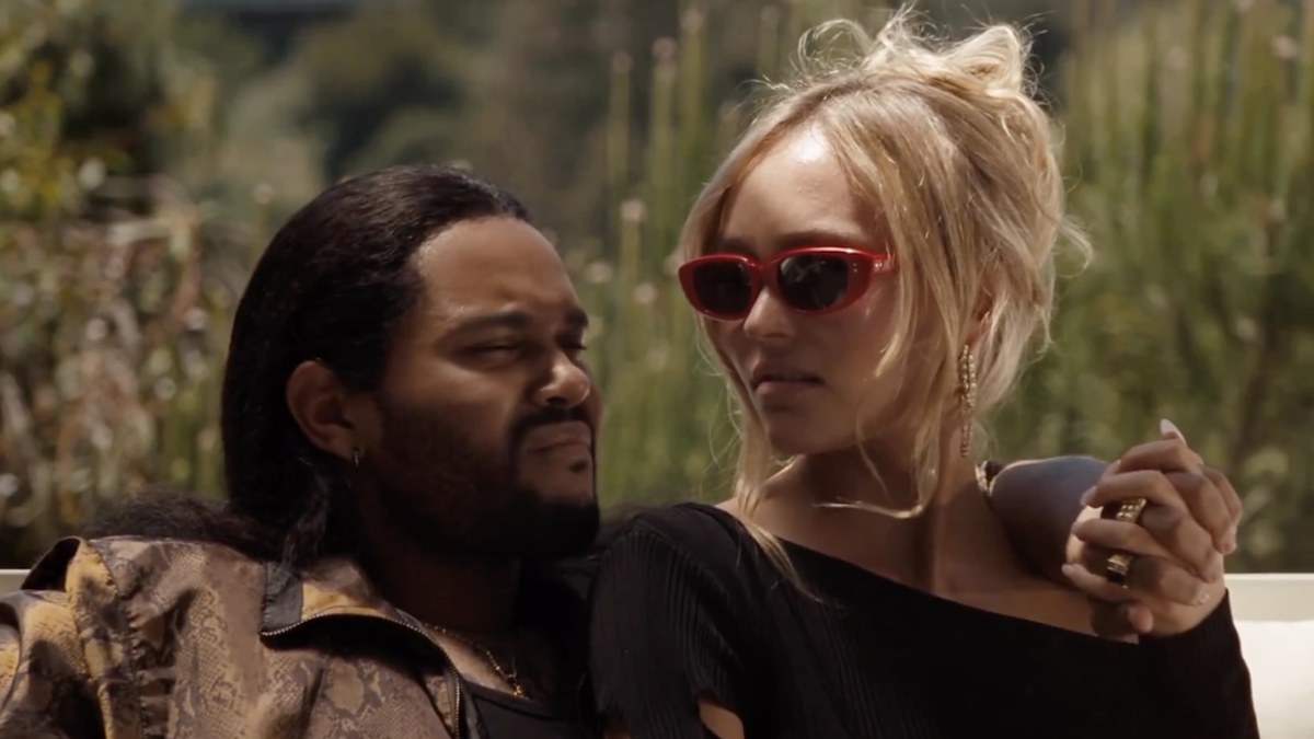 Screenshot of The Weeknd and Lily-Rose Depp in 'The Idol' costumes