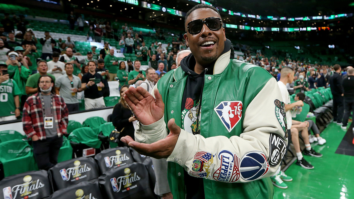 Paul Pierce is seen at a basketball game
