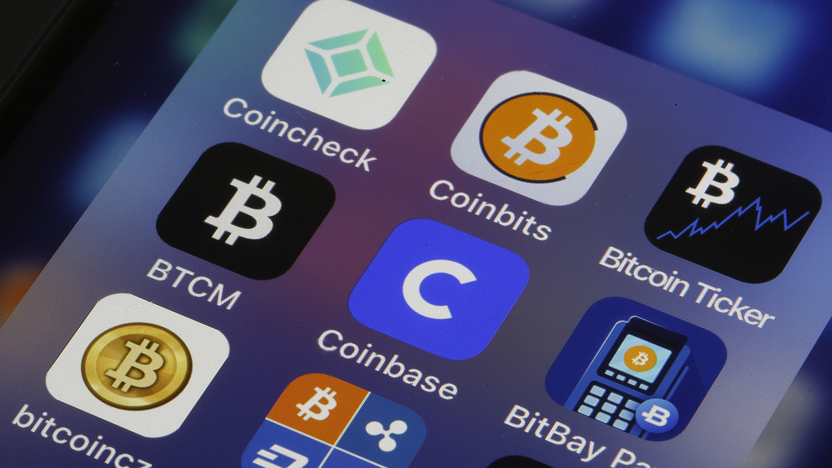 Crypto currency apps on a phone