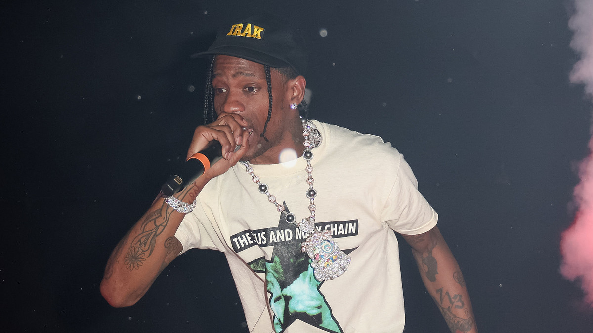 Travis Scott pictured performing live