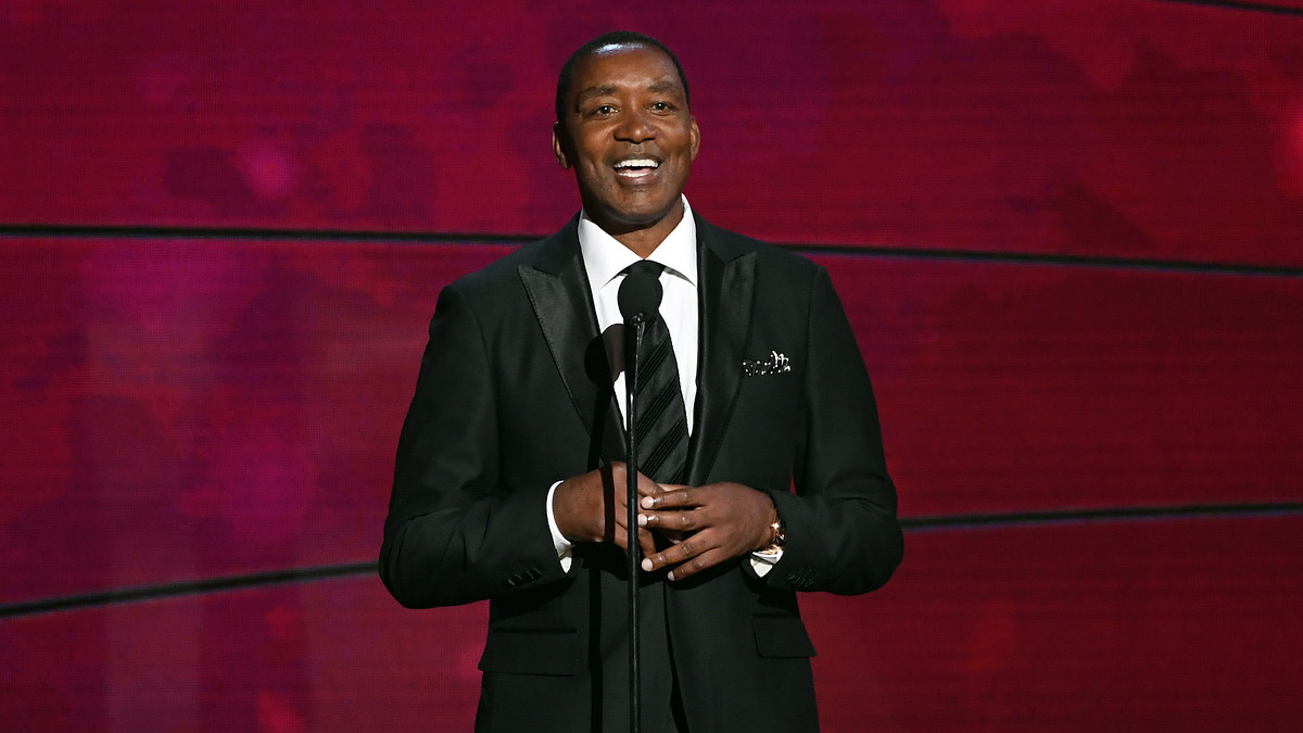 Isiah Thomas speaks onstage at 2019 NBA Awards