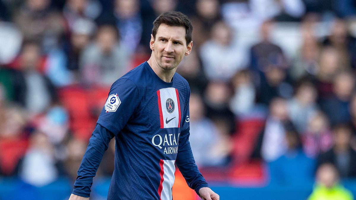 Lionel Messi during a game between Paris Saint Germain and Lille OSC in February, 2023