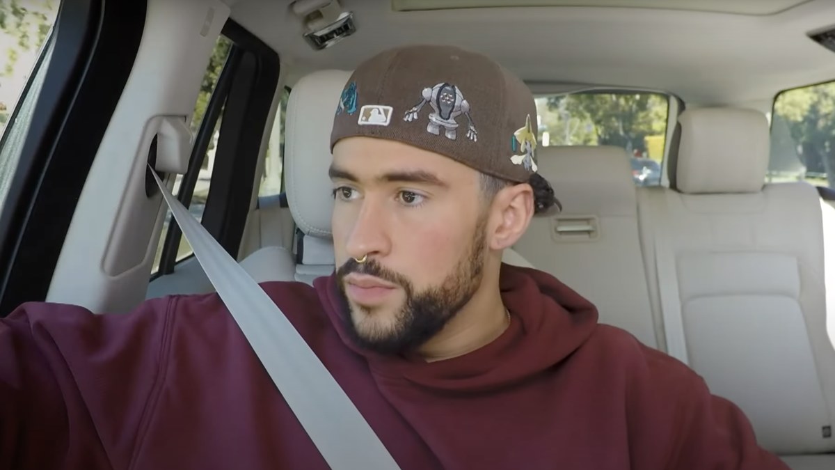 Screenshot of Bad Bunny in Karaoke Carpool