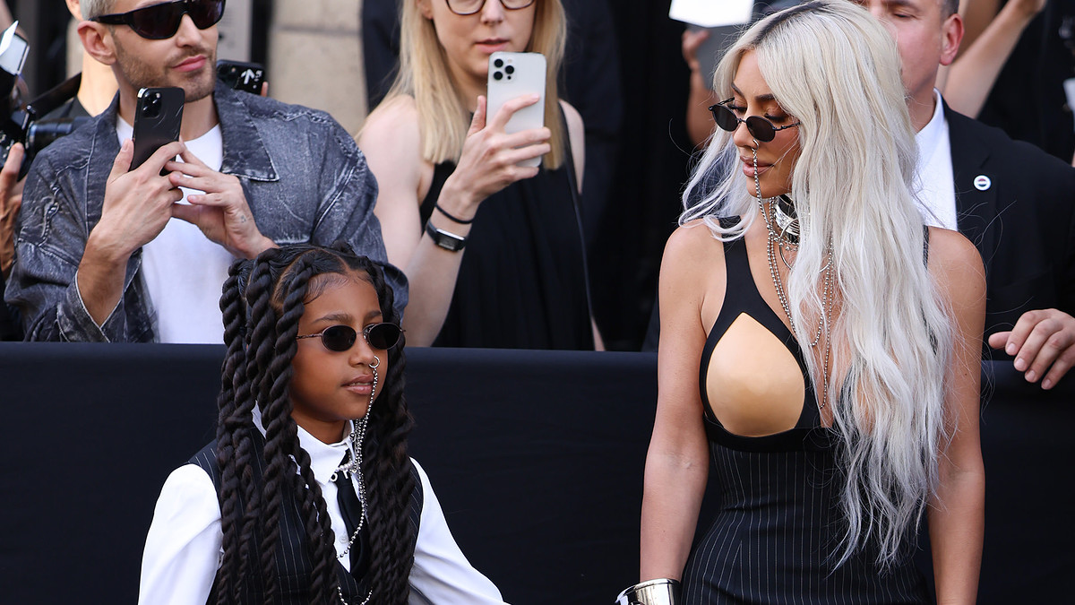 Kim Kardashian and North West attend the Jean Paul Gaultier Couture Fall Winter 2022 2023 show