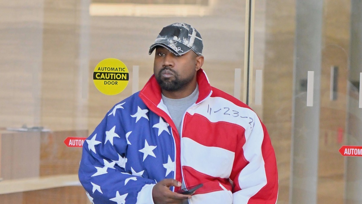 Kanye West is seen on November 27, 2022 in Los Angeles