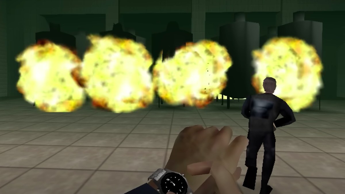 GoldenEye 007 screenshot shows gameplay in action