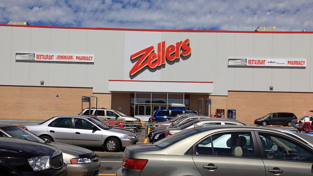 Parking lot of Zellers store