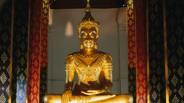 Buddha statue at Wat Na Phra Men temple, Ayutthaya, Thailand