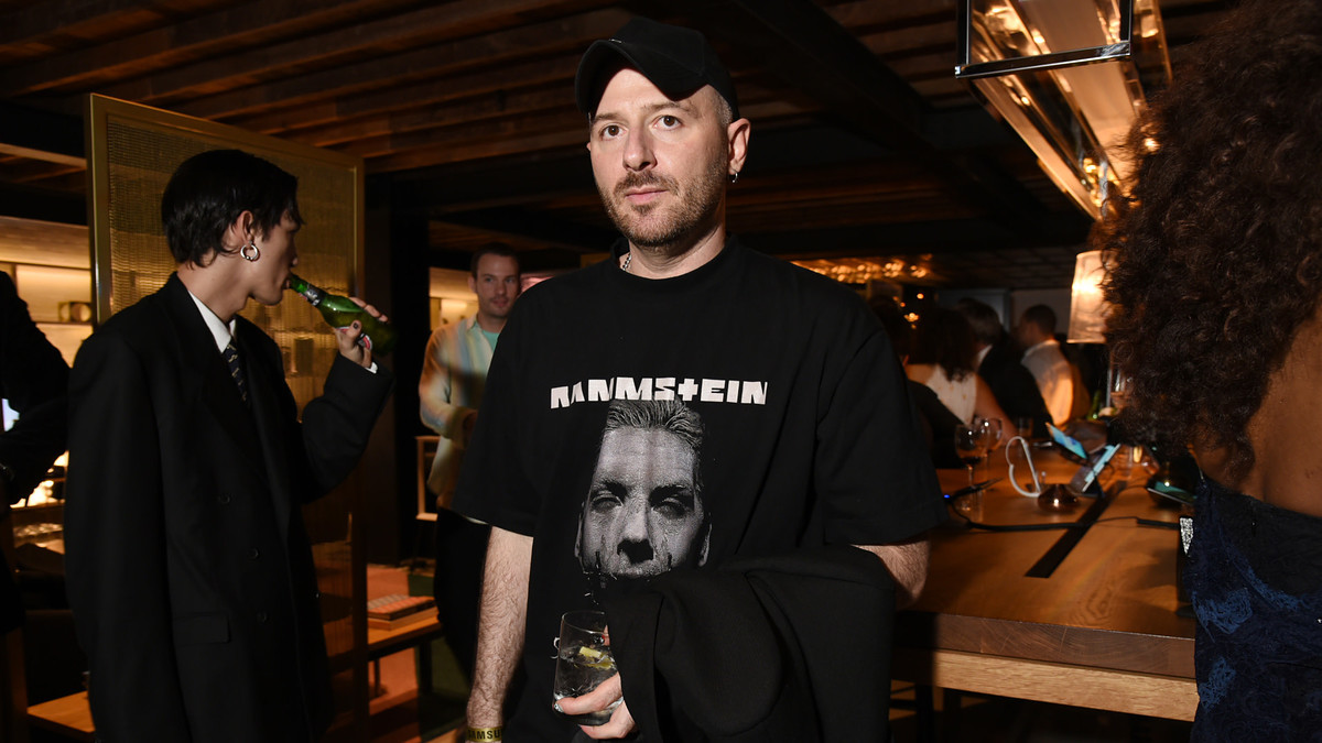 Demna of Balenciaga is pictured in a t shirt