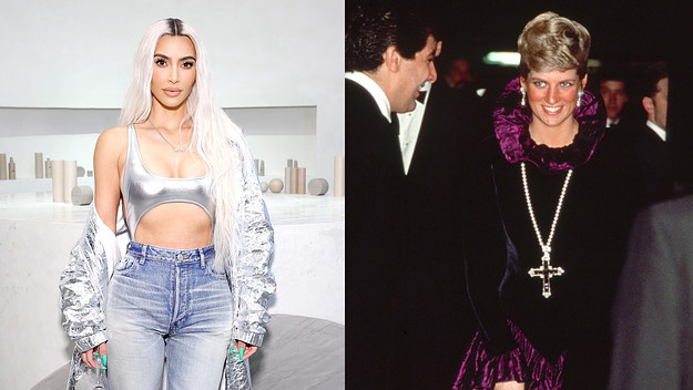Kim Kardashian and Diana, the Princess of Wales, in a splice image