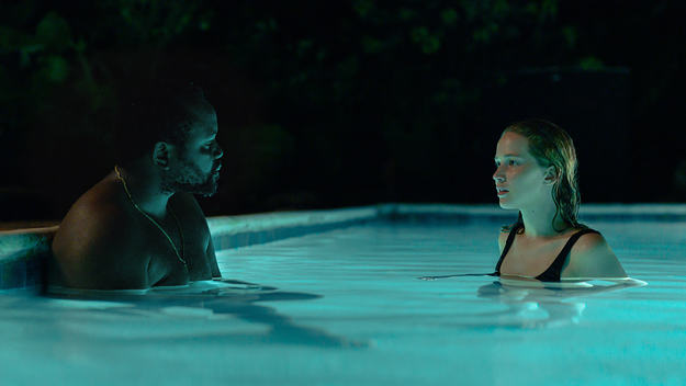 Brian Tyree Henry and Jennifer Lawrence in "Causeway," Apple TV+.