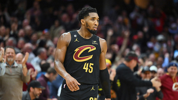 Donovan Mitchell #45 of the Cleveland Cavaliers