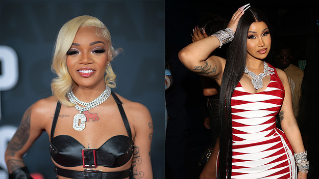 This is a photo of Glorilla and Cardi B.