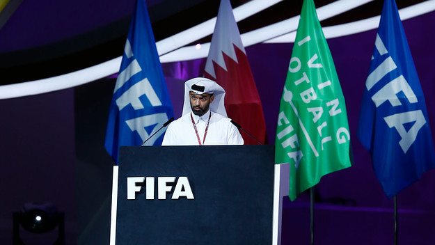 Hassan Al-Thawadi, Secretary General of the Supreme Committee for Delivery and Legacy, is pictured