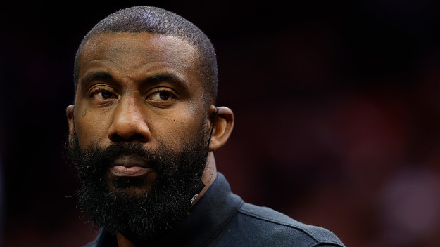 Amar'e Stoudemire looks on during the second half of the NBA game.