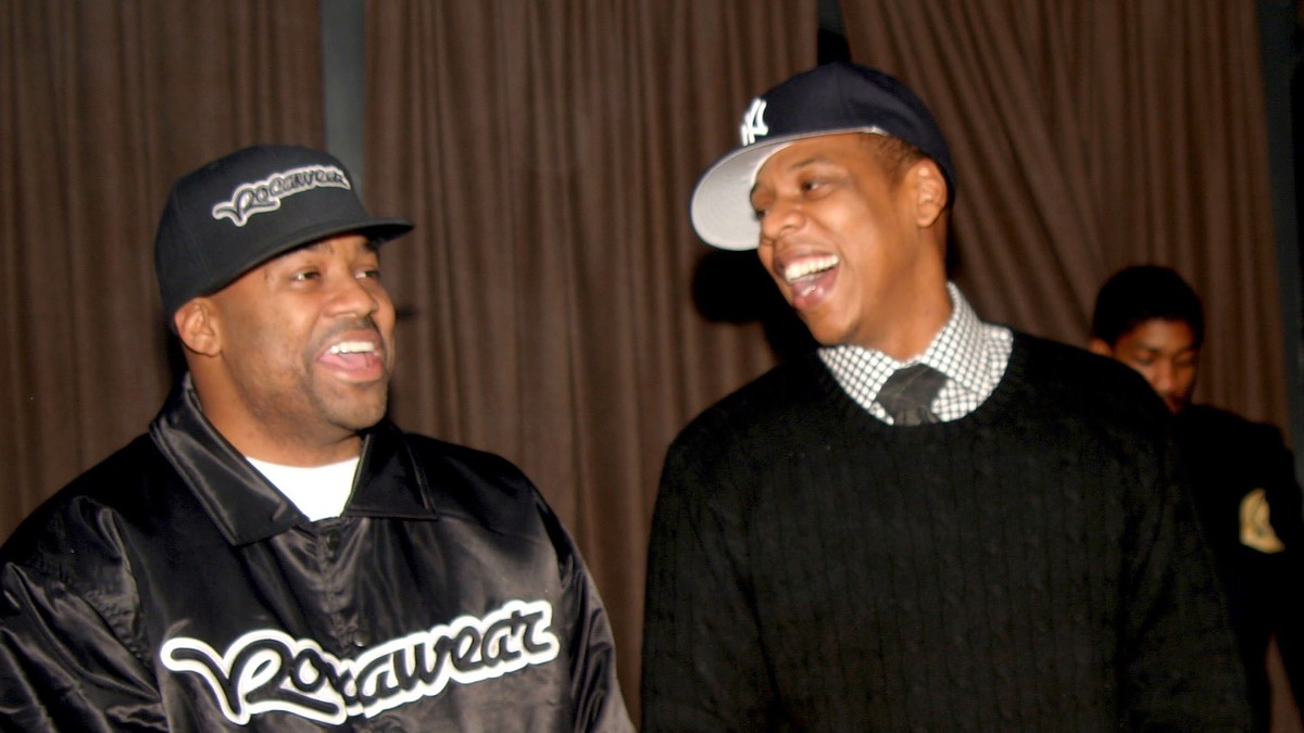 Damon Dash and Jay Z during Sean P. Diddy Combs' Surprise 35th Birthday Party