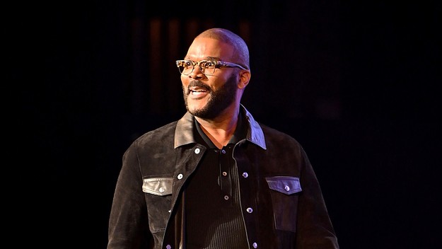 Tyler Perry speaks onstage during the Michelle Obama: The Light We Carry Tour