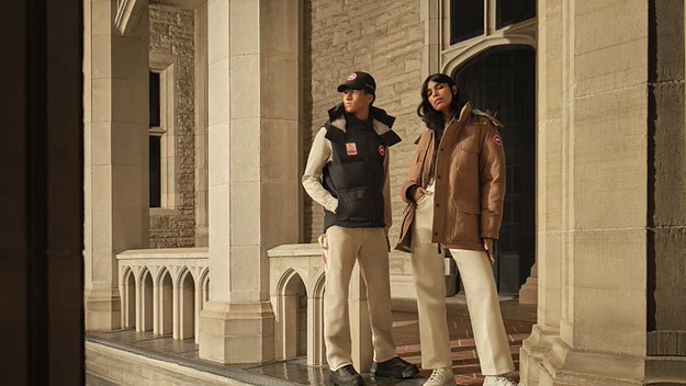 Models wear new OVO and Canada Goose collaboration clothing
