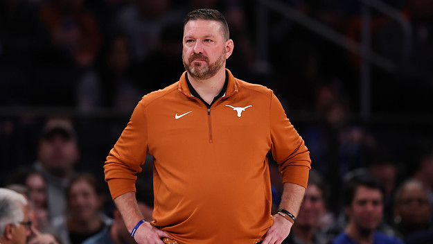 Texas Longhorns head coach Chris Beard looks on