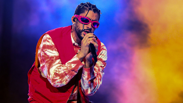 Bad Bunny performing at Made in America
