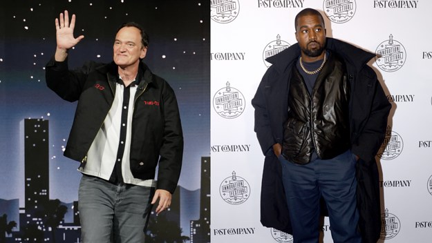 Quentin Tarantino and Kanye West image split