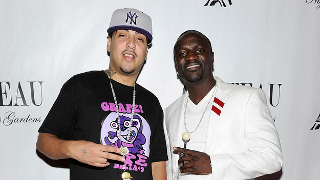 Recording artists French Montana and Akon arrive at the Chateau Nightclub & Gardens