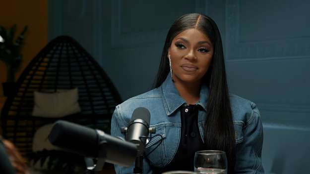 A screenshot of Ashanti's interview on Angie Martinez's podcast