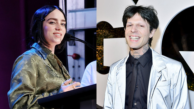 A merged photo of Billie Eilish and Jesse Rutherford.