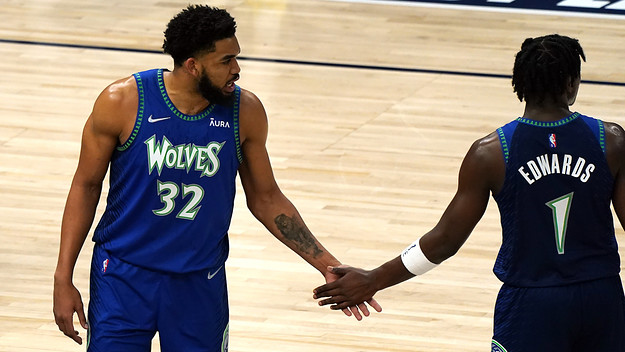 Karl-Anthony Towns and Anthony Edwards